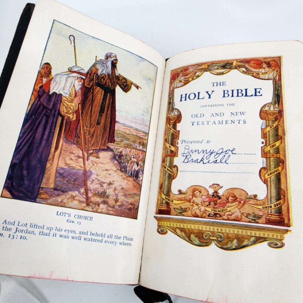 Antique Holy Bible Nelson Self Pronouncing Black Leather 1900s AS IS Need Repair - Picture 9 of 16